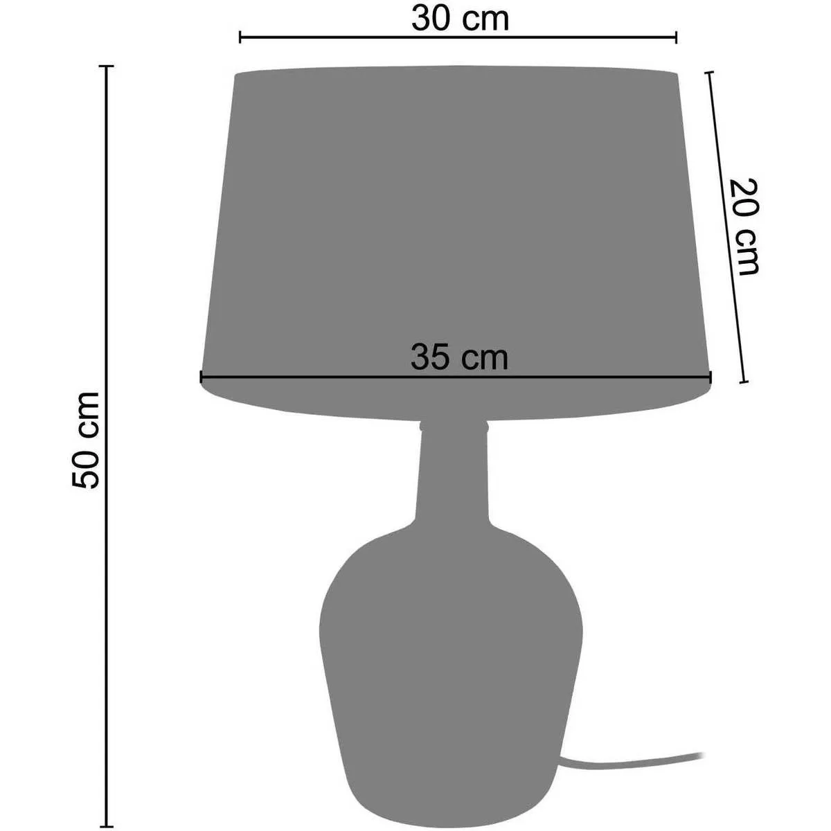 Lámpara de Mesa redondo vidrio azul y blanco