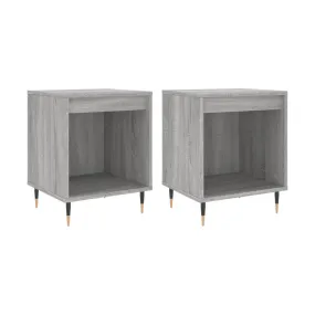 Mesita de noche 2 uds madera ingeniería gris Sonoma 40x35x50