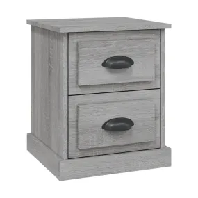 Mesita de noche madera contrachapada gris Sonoma 39x39x47,5 cm