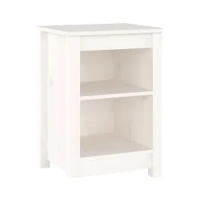 Mesita de noche madera maciza de pino blanco 40x35x55 cm