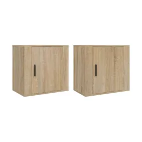 Mesitas de noche de pared 2 uds color roble Sonoma 50x30x47 cm