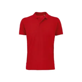 PLANET - POLO HOMBRE-100% algodón biológico color rojo