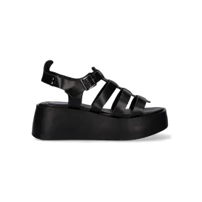 SANDALIA PLATAFORMA 561 TAORMINA LEATHER BLACK