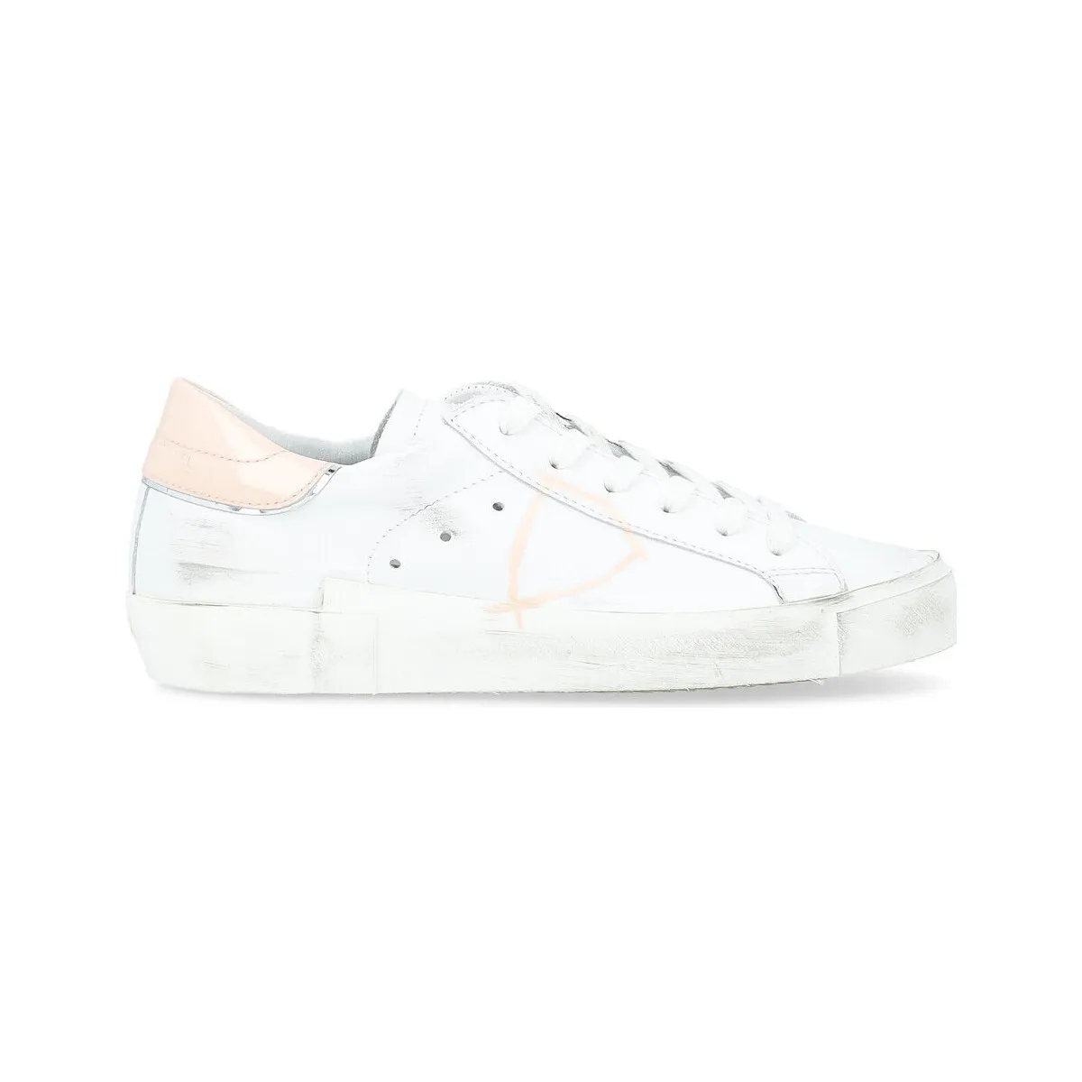 Zapatilla  Paris X en piel blanca con