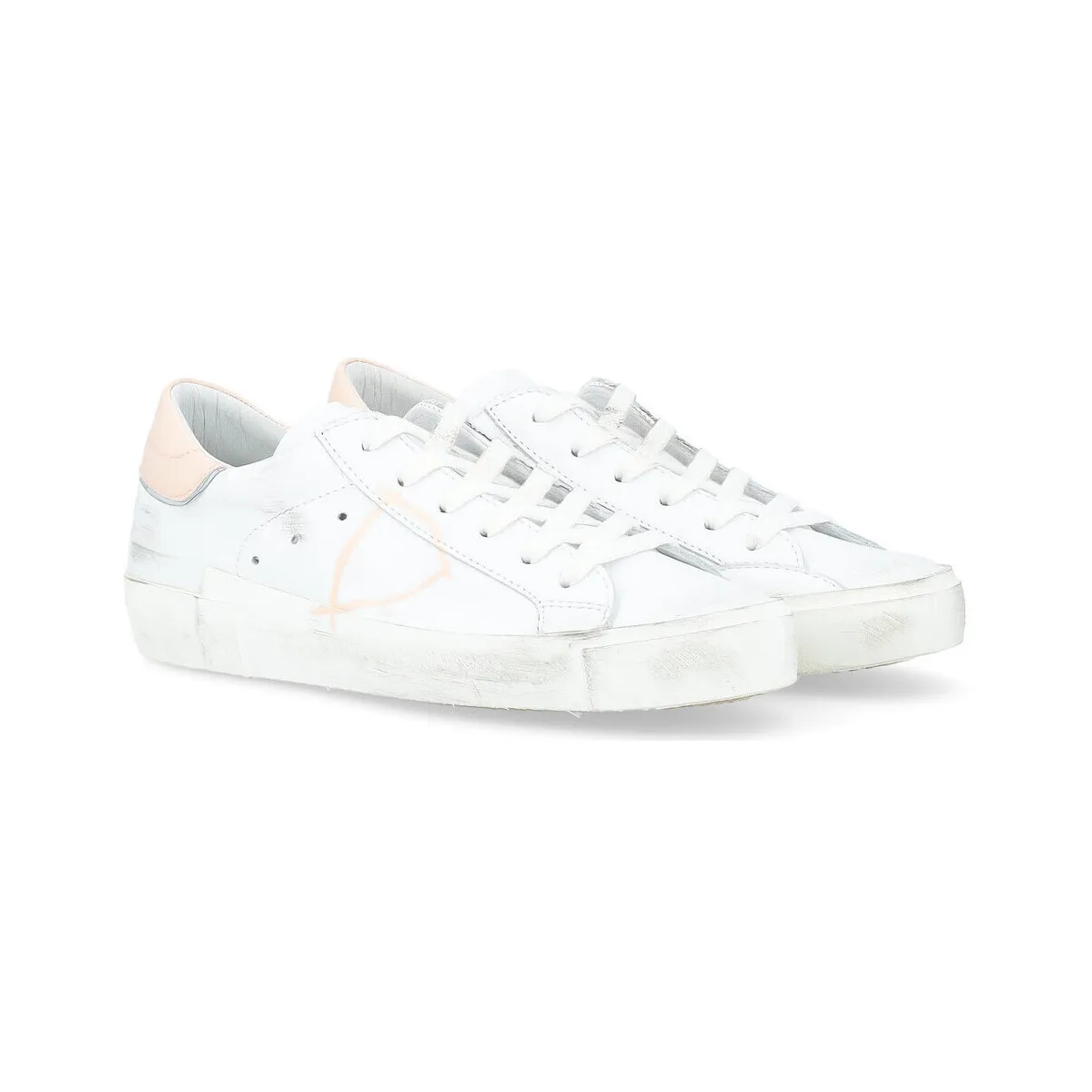 Zapatilla  Paris X en piel blanca con