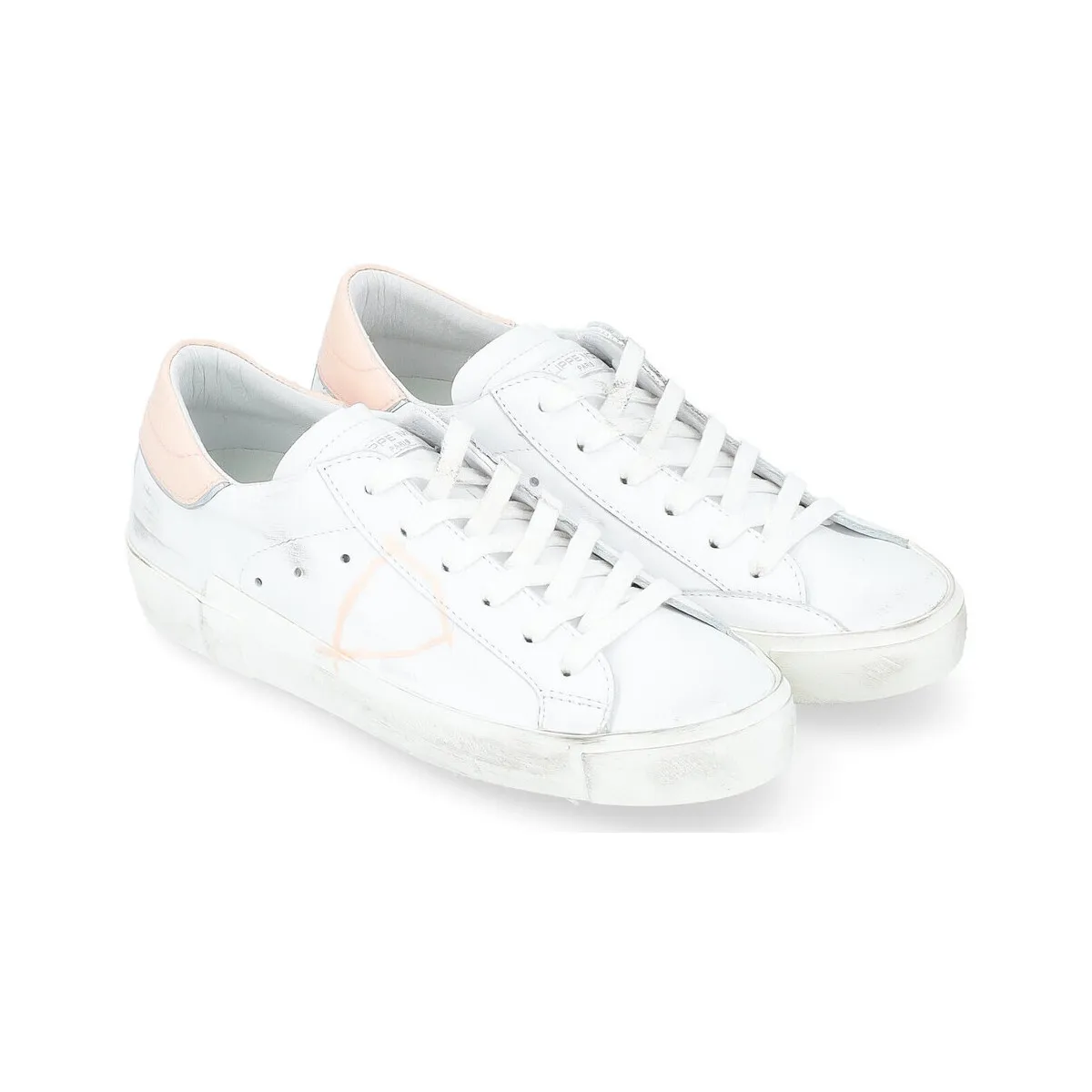 Zapatilla  Paris X en piel blanca con