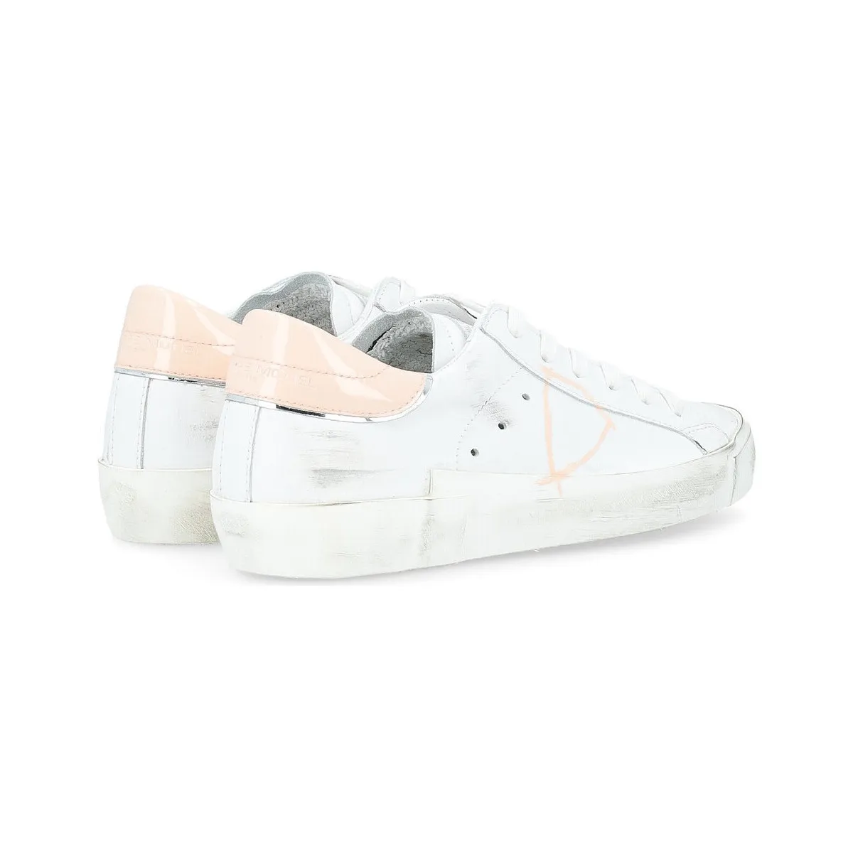 Zapatilla  Paris X en piel blanca con