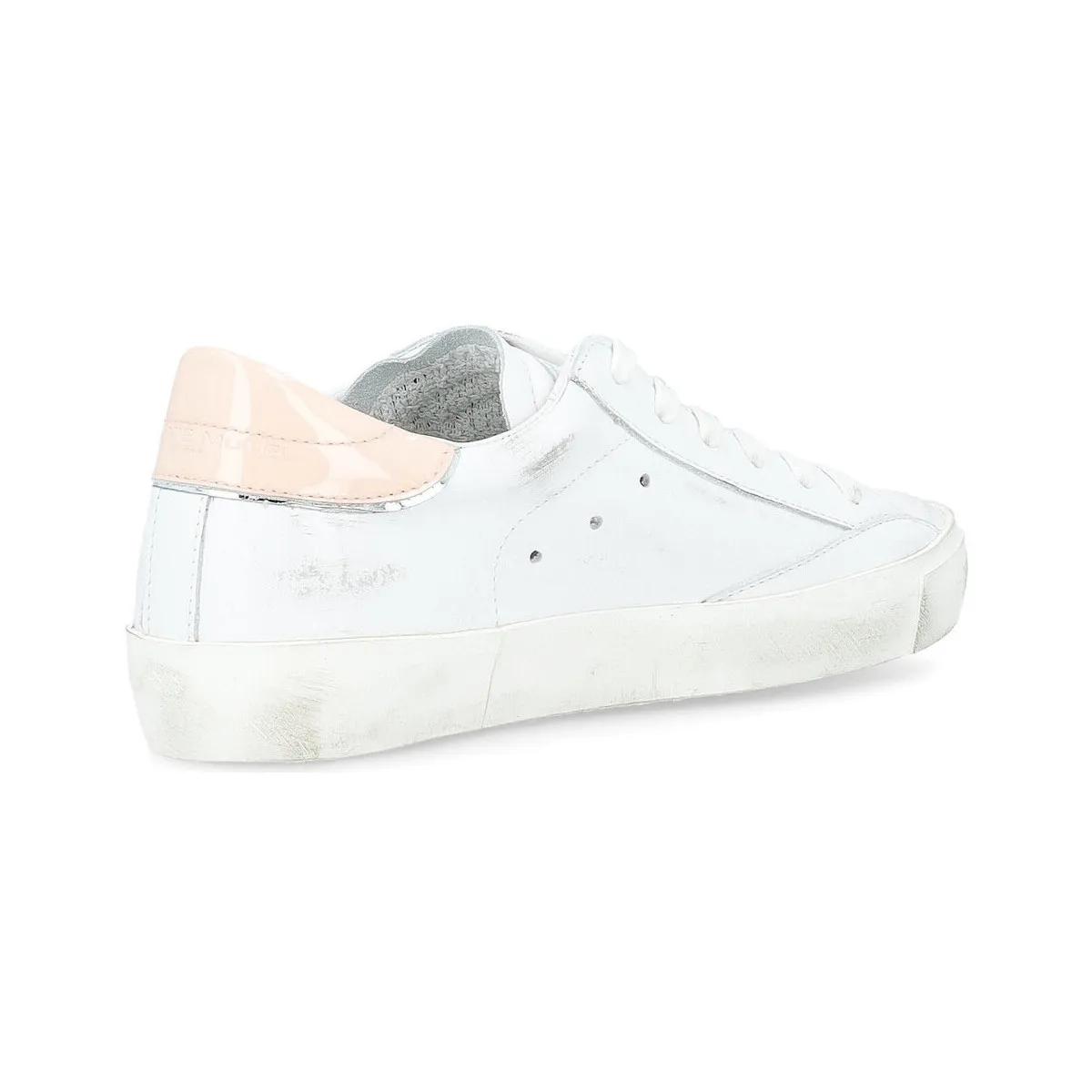 Zapatilla  Paris X en piel blanca con